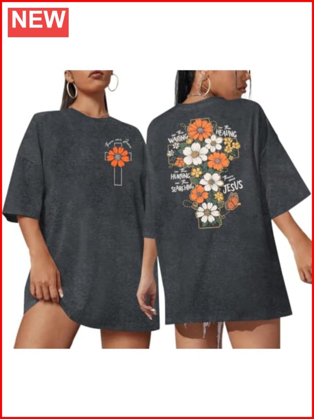 Christian Shirts Women Oversized Jesus God T Shirt Bible Verse Tee